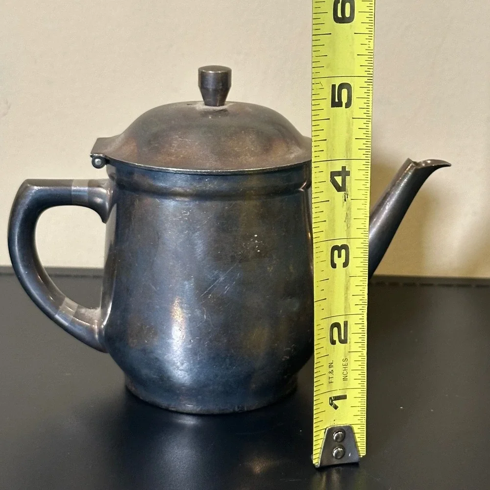 WMF Hotel Germany Silver Plated Teapot 0.30L Engraved Ship Nautical Vintage 5in
